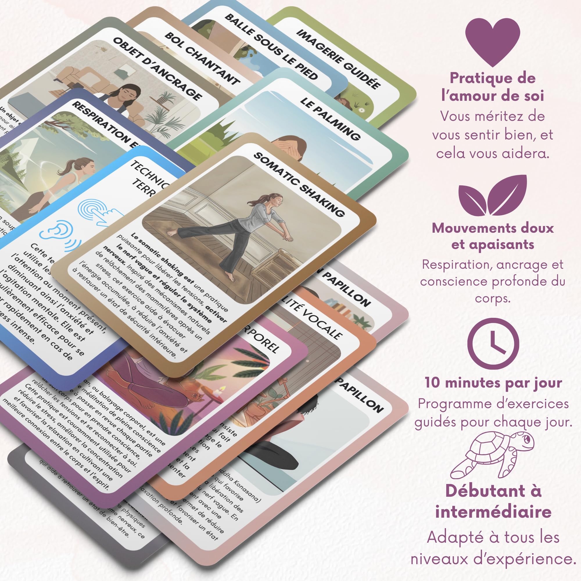 Tarjetas de Ejercicio de Terapia Somática: 34 Prácticas sencillas para reducir el Estrés, liberar la tensión y volver a conectar con tu cuerpo en cualquier momento