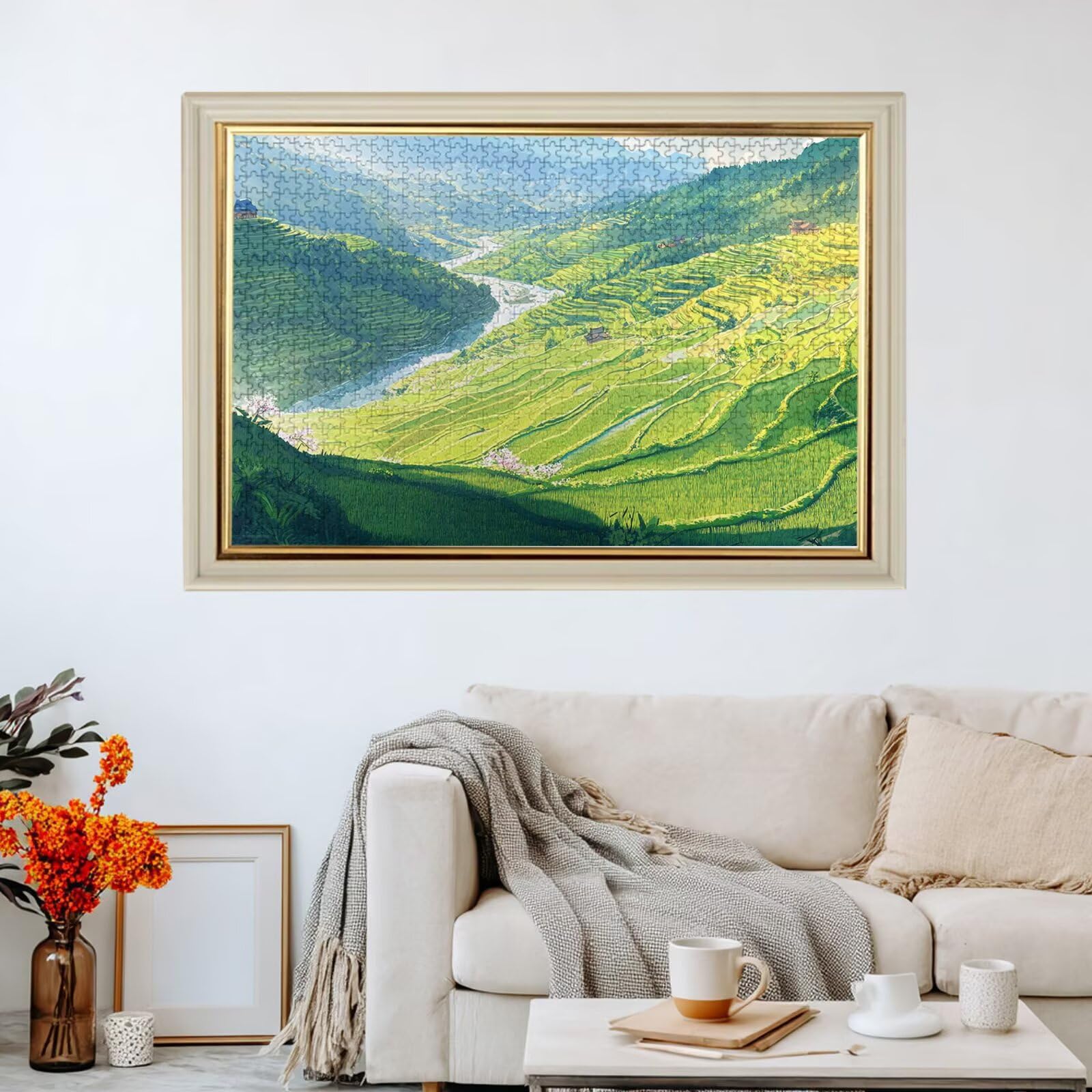 Puzzle 2000 Teile Sommer Holzpuzzle Erwachsene mit Geschenkbox als Geschenke für Frauen, Panorama Puzzle Wiese Klassische Jigsaw Puzzles,Geschicklichkeitsspiel für Die Ganze Familie, 99x70 cm,p572t