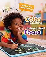 Vista 4 de KOKODI Tableta de escritura LCD, tableta de dibujo de 16 pulgadas, tabla de doodles colorida, almohadillas de dibujo electrónicas reutilizables Azul