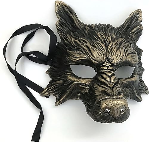 Miniatura 9 de Máscara de lobo negro, máscara de lobo blanco, máscara de lobos para mascarada, disfraz de Halloween, cosplay, fiesta