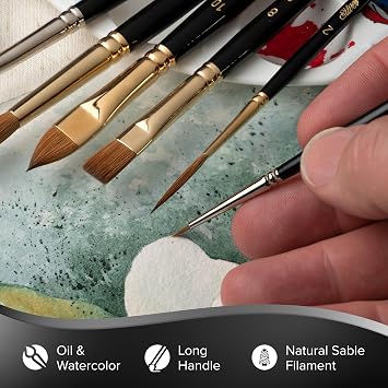 Silver Brush Limited Renaissance Basic Starter Pro Oil Paintbrush Set, 4pc