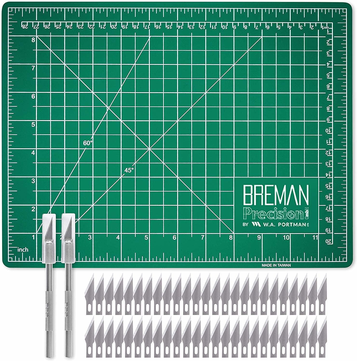 WA Portman Precision Craft Knife & Cutting Mat Set with 2