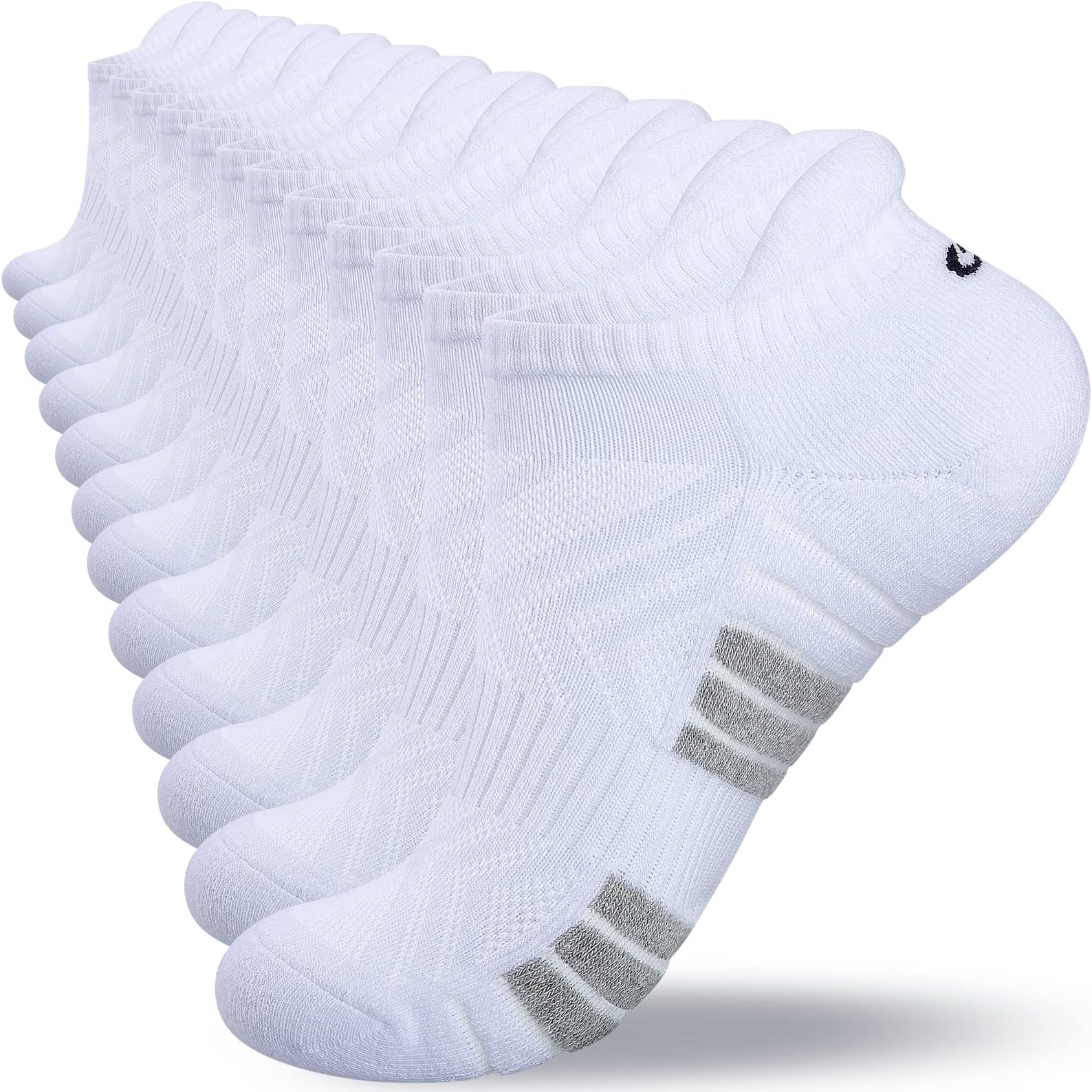 Natugloe Trainer Socks Cushioned Sports Socks Running Socks for Men Women Anti-Blister Cotton Ankle Socks Low Cut Breathable Athletic Walking Sock (6 Pairs)