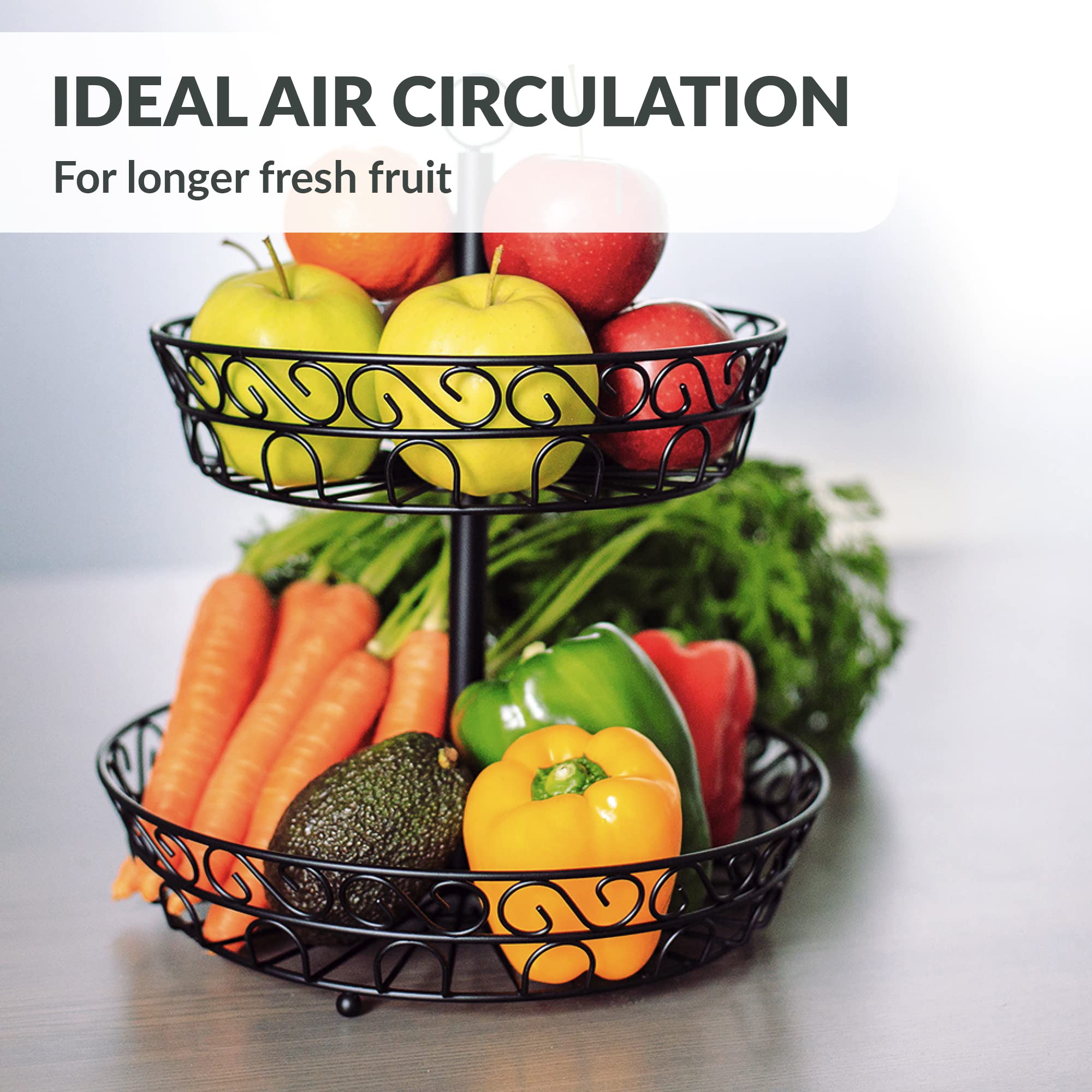 Chefarone Fruit Etagère 2 Laags - Fruitmand - Fruitschaal - Groentemand