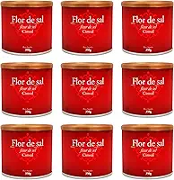 Flor De Sal Cimsal, 350g (Sal Marinho Integral) Rico em Minerais Como Magnésio, Cloreto de Sódio e Potássio Kit Com 9 Latas