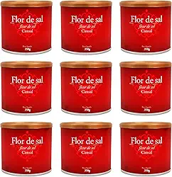 Flor De Sal Cimsal, 350g (Sal Marinho Integral) Rico em Minerais Como Magnésio, Cloreto de Sódio e Potássio Kit Com 9 Latas