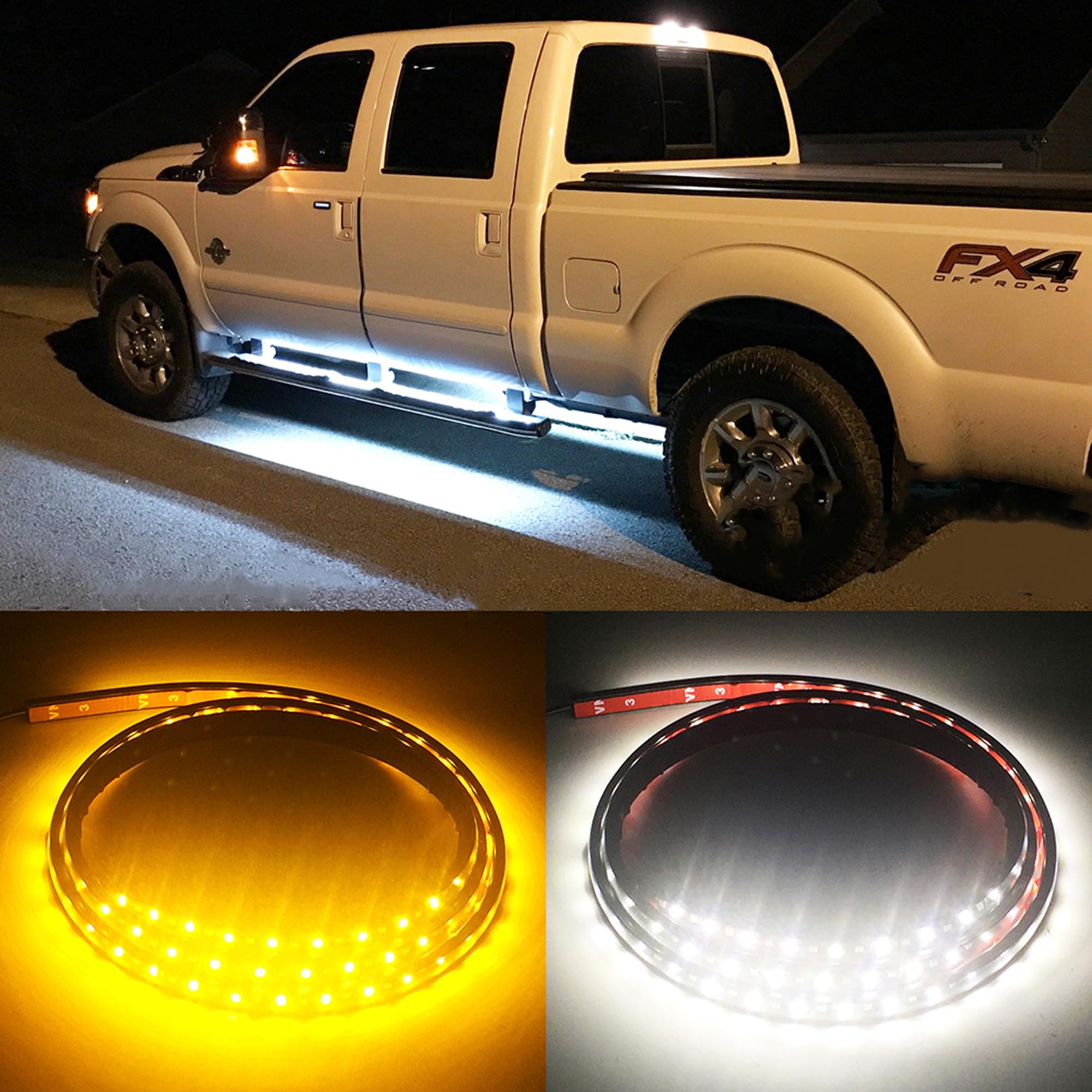 Fuguang 70' IP68 Amber/White Running Board Lights