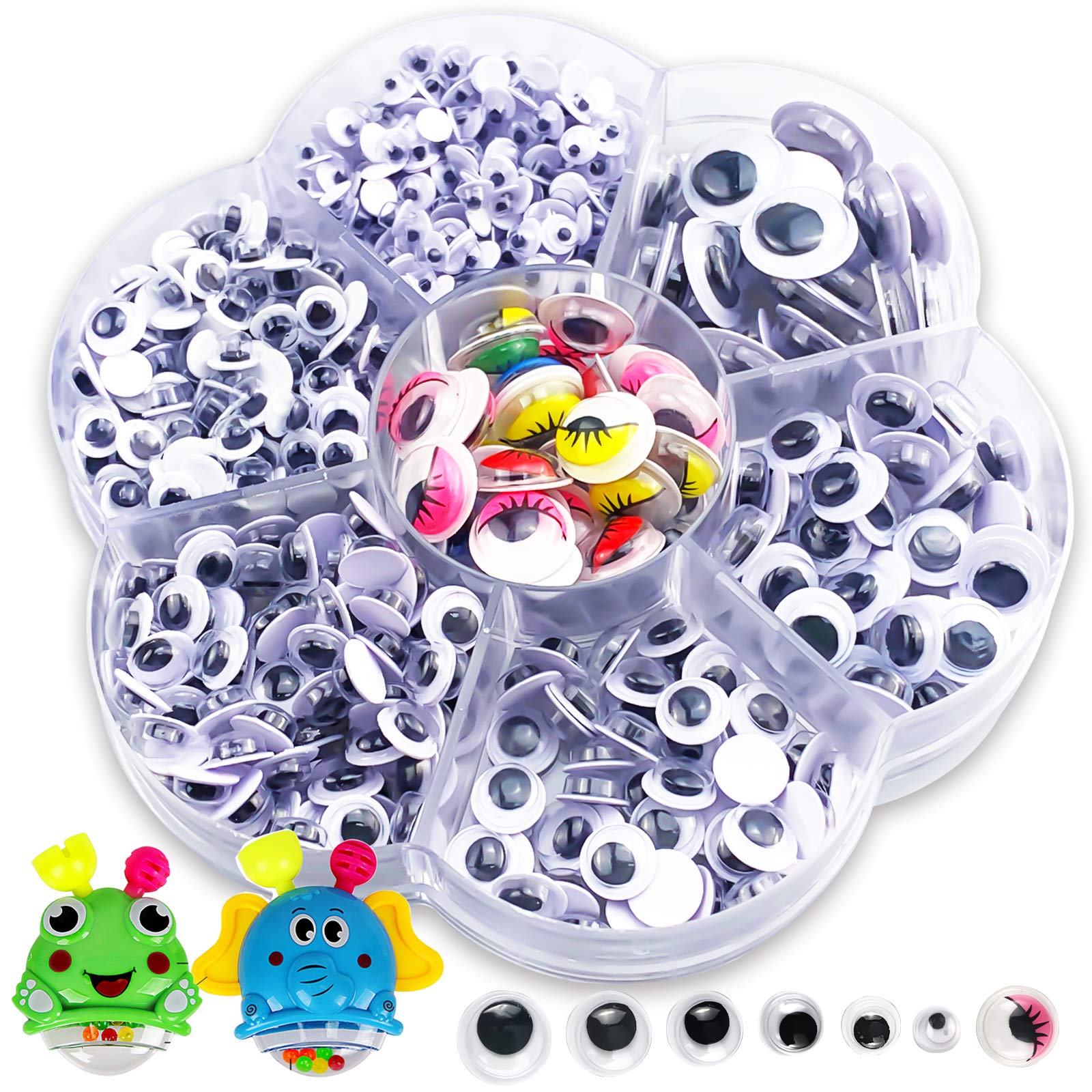Googly Eyes for Crafts, 700Pcs Googly Eyes Self Adhesive Wide Variety Assorted Size for Crafting Sticky Wiggly Google Eye, Sticker Eyes for DIY Craft Scrapbooking