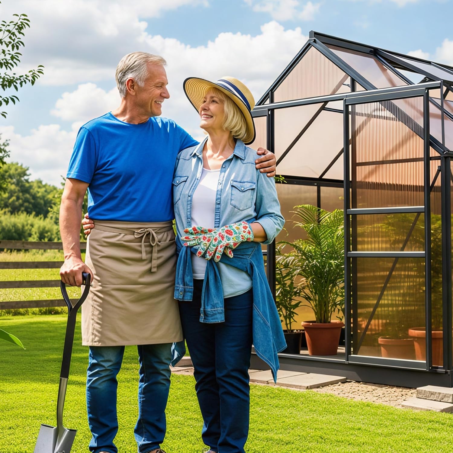 Bezseller 6 Pack 5'x2' Polycarbonate Greenhouse Panels, 0.24" Twin-Wall Sheets, UV Resistant & Weatherproof Clear Roofing for Greenhouse,Gazebo Roofing and Outdoor Projects