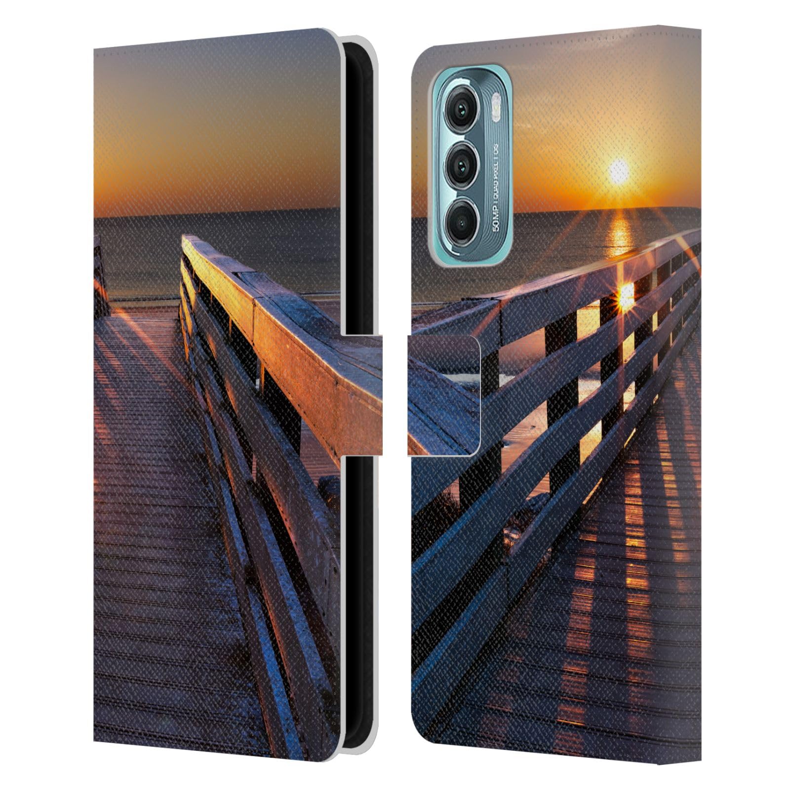Head Case Designs Officially Licensed Celebrate Life Gallery Stars On The Boardwalk Beaches 2 Leather Book Wallet Case Cover Compatible with Motorola Moto G Stylus 5G (2022)