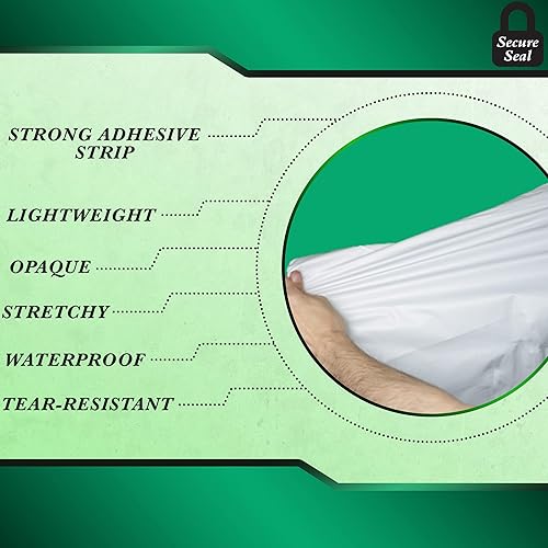 Miniatura 4 de Secure Seal - Paquete de 2000 bolsas de envío de polietileno blancas - Envío seguro con bolsas de polietileno de 12 x 15.5 pulgadas - Bolsas de