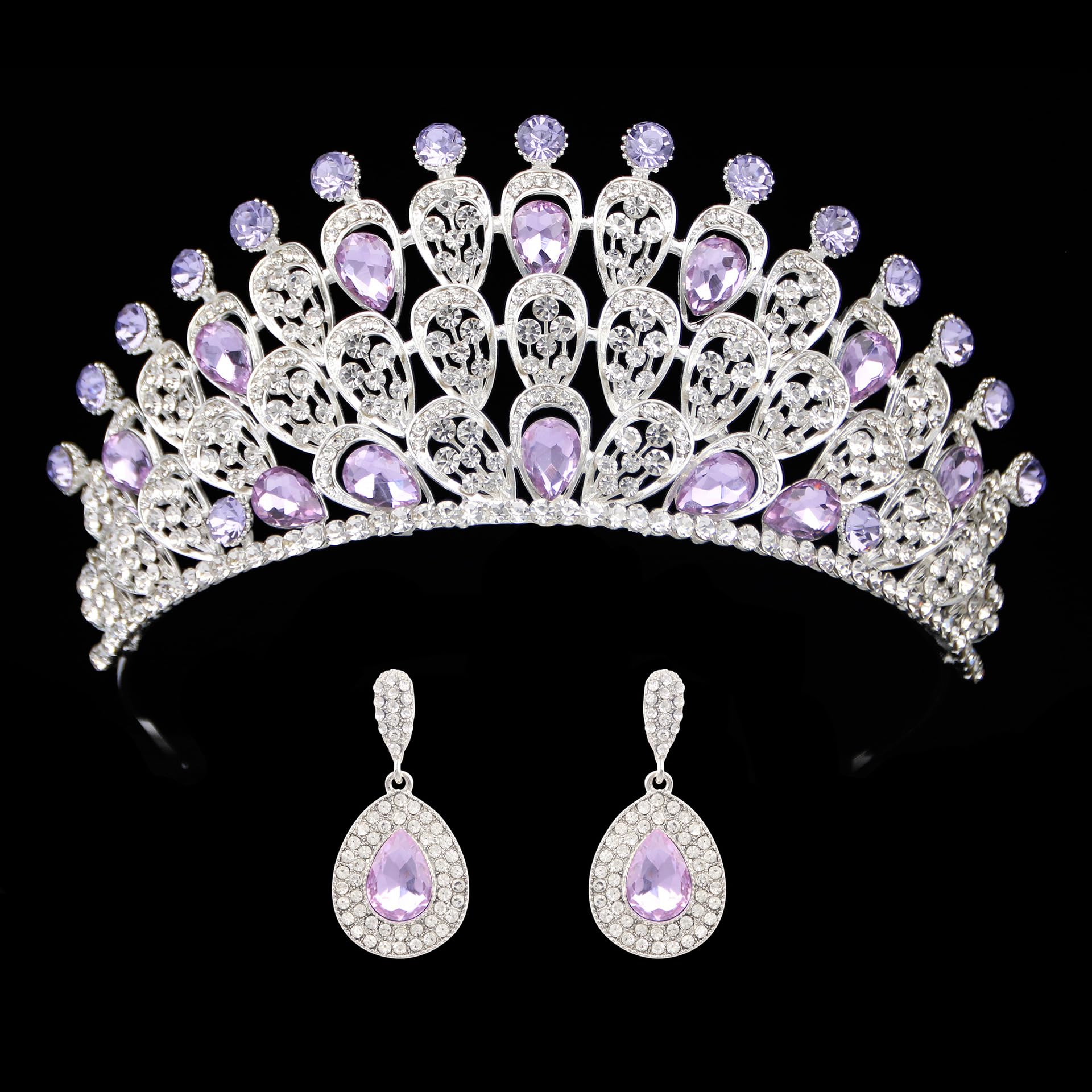 QXMYOO Tiaras de boda de cristal para mujer, tiara de corona de princesa para novia, niñas, diadema de diamantes de imitación para fiesta de quinceañera, cumpleaños, graduación, concurso, accesorios