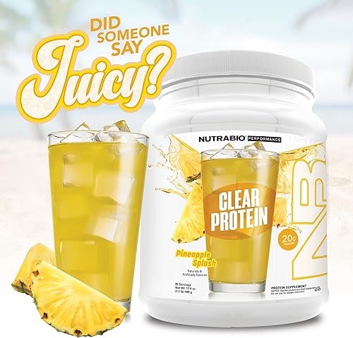 Miniatura 8 de NutraBio Aislamiento de proteína de suero transparente  Aislamiento de suero puro para hombres y mujeres deliciosos sabores de frutas  Sin OMG cero