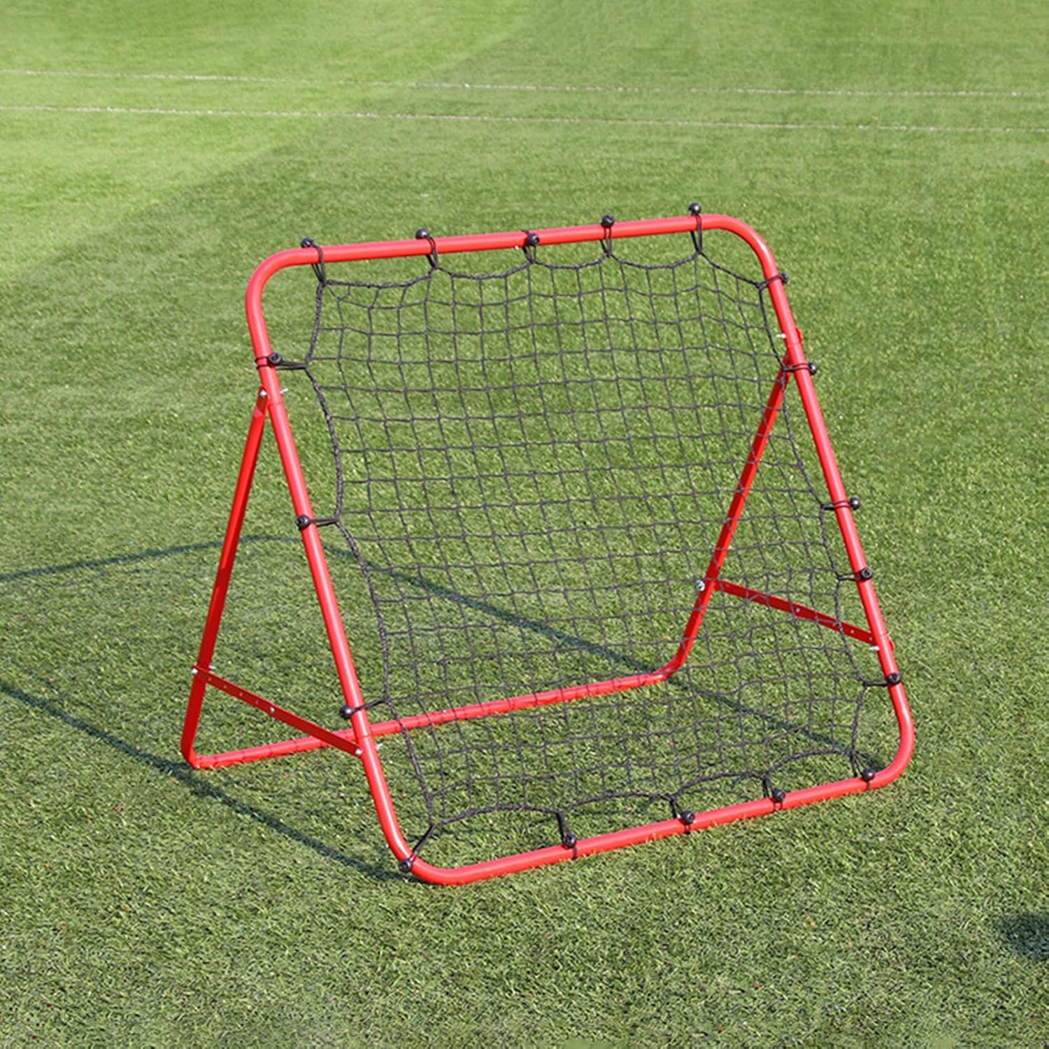 Soccer Rebound Net Rebounder | Skill Training Gifts, Equipment for Kids Teens & All Ages - Kick-Back/Portable, Adjustable Angles Red