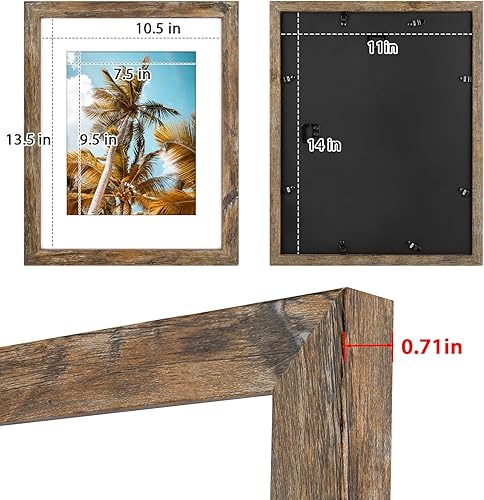 Vista 445 de Frametory, Portarretratos negro de 16 x 20 pulgadas, para fotos de 11 x 14 pulgadas con paspartú, molduras anchas (16 x 20 pulgadas, negro)