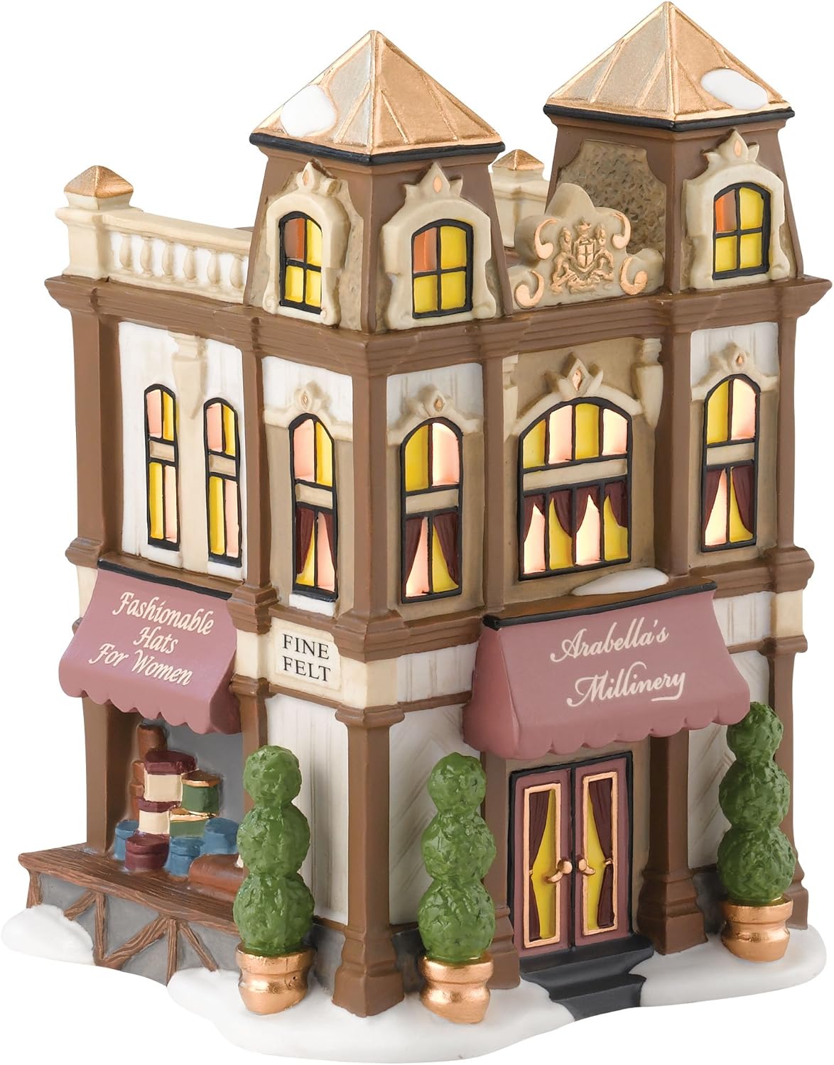 Department 56 Dickens' Village Arabella's Millinery Lit House, 6.69 inch