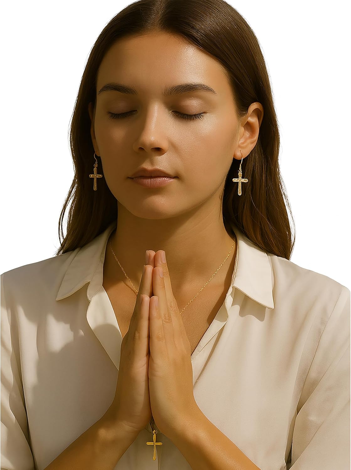 Cross Necklace Gold for Women, Christian Jewelry Set, Eternal Love & Faith Pendant, Anti-Tarnish Italian Alloy, Meaningful Religious Gift - Image 2