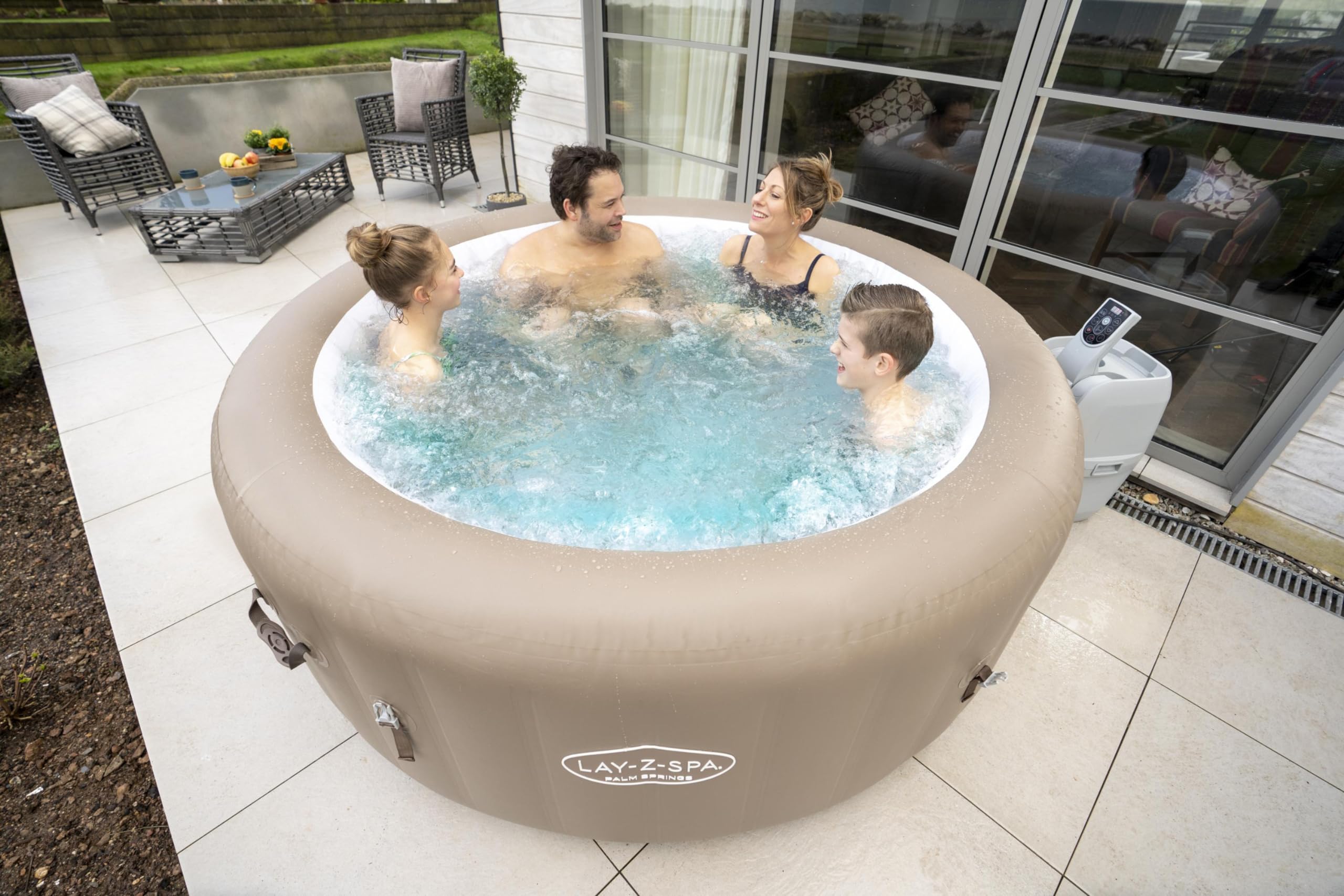 BESTWAY SPA Hinchable Lay-Z-SPA Palm Springs Ø196x71 cm Beige
