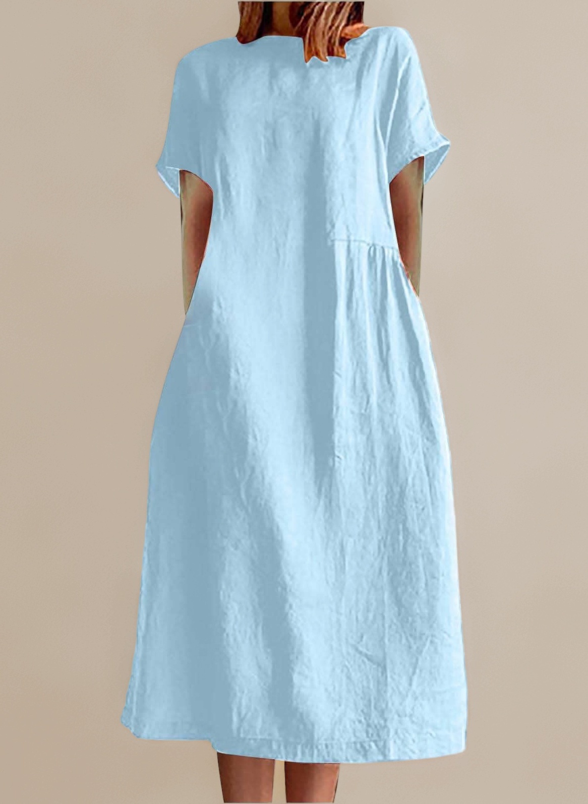 Women Italian Linen Dresses Sale Clearance Casual Maxi Dress Sundress Solid Short Sleeve Summer Dresses Crew Neck Smock Dresses Baggy Dresses Loose Fitting Dress Relaxed Fit Lightweight Holiday Beach Fashion