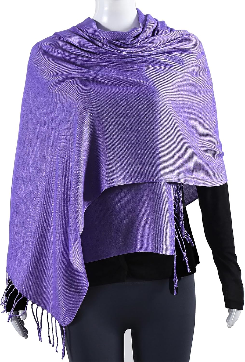 Pashmina Feel Shawl Wraps for Women Evening Dresses and Wedding Cover Up Formal Soft Silky Rave Scarf Elegant - Image 3