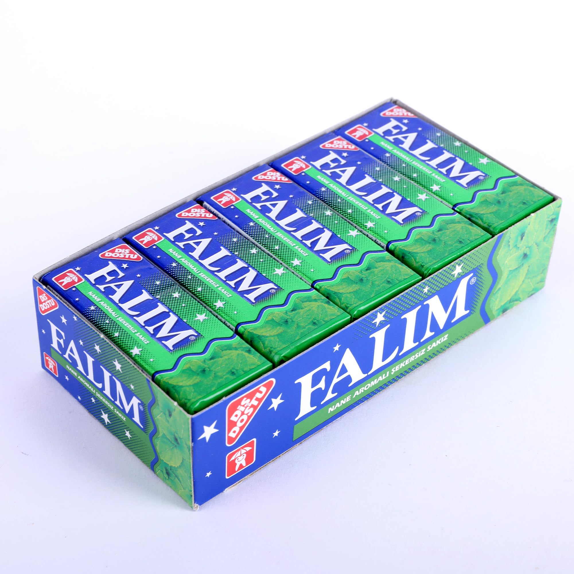 Falim Chewing-gum à la menthe Nane Sakız – 20 paquets de 5 gommes (140 g) – sans sucre, longue durée – gomme turque classique au goût mentholé – fraîcheur durable et texture ferme