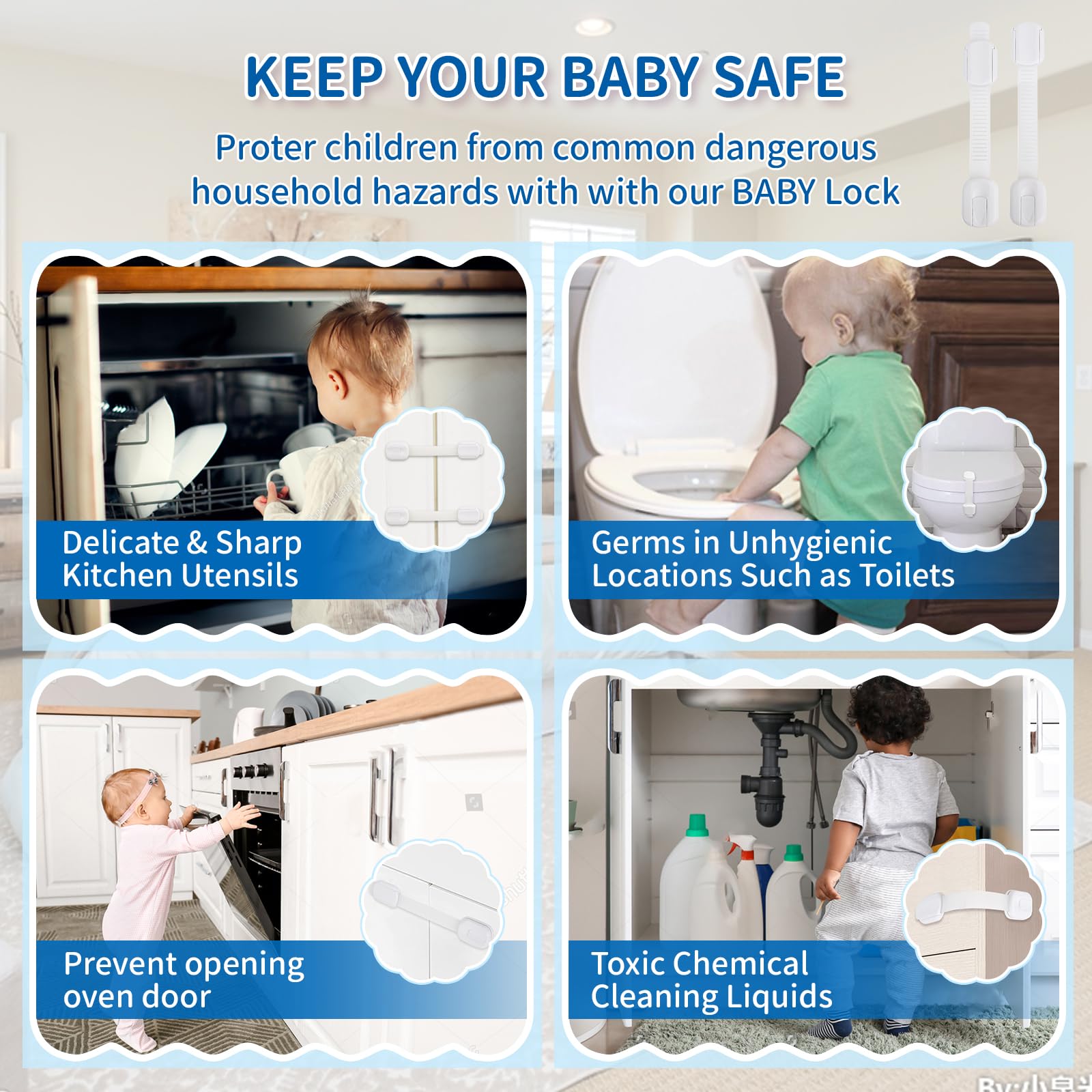 Cerraduras De Seguridad Para Niños Para Gabinetes Corredizos: Cerradura