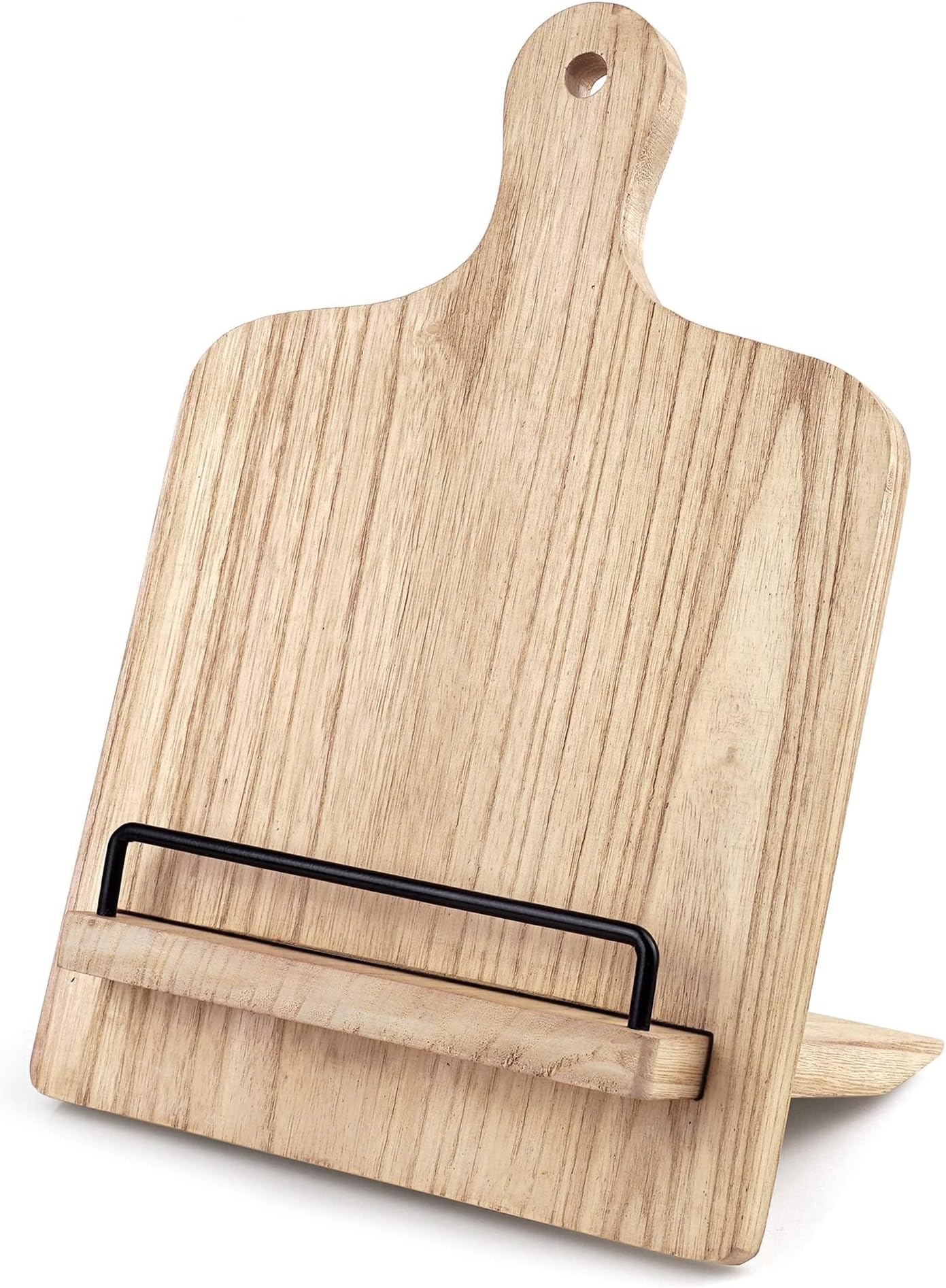Cookbook Stand Wood Cookbook Holder: Farmhouse Kitchen Cookbook Stand - Adjustable Cookbook Recipe Stand Cookbook Stand, for Kitchen,Rustic Wood Cutting Board Style