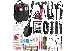 Survival Gear Kit for Men, 142-Piece Emergency Kit with Molle Pouch for Outdoor Adventures