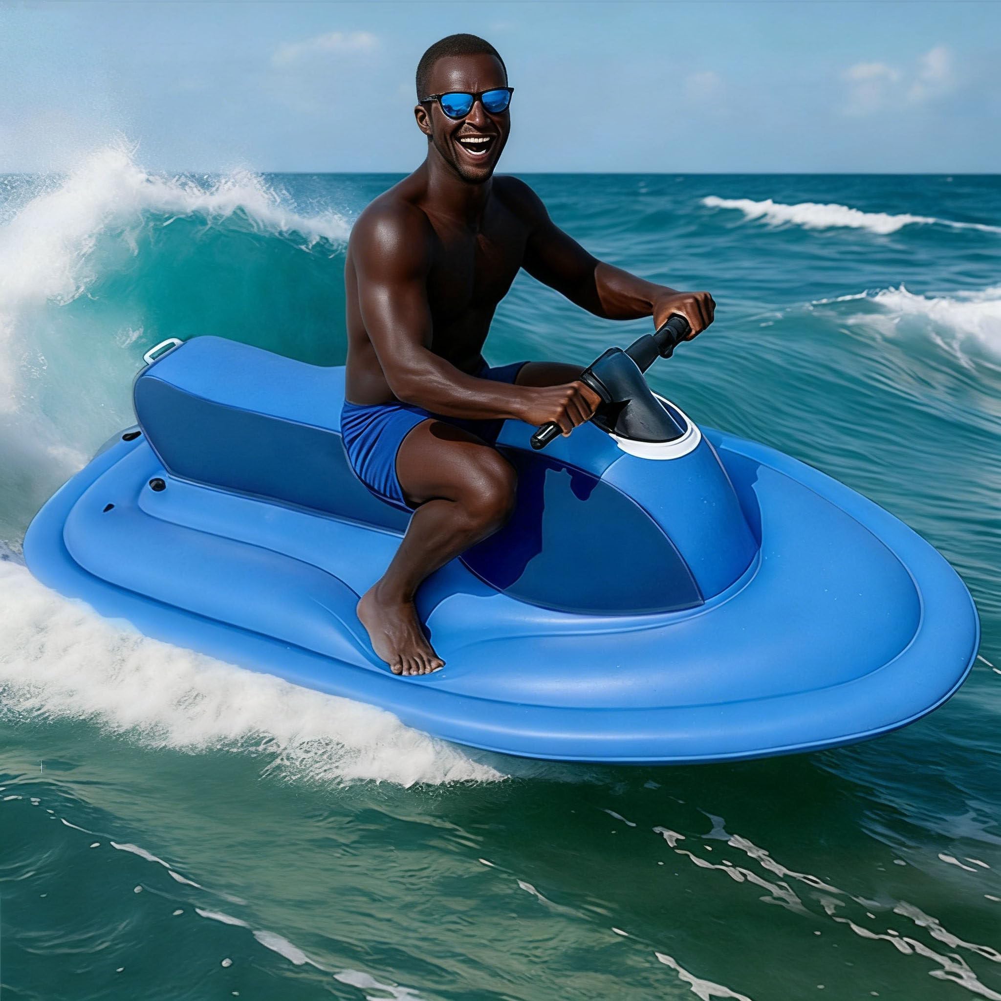 Jet Boat gonflable avec moteur électrique de 500 W et batterie de 10 000 mAh, poignée à 360 ° pour activités de plongée en mer et de natation