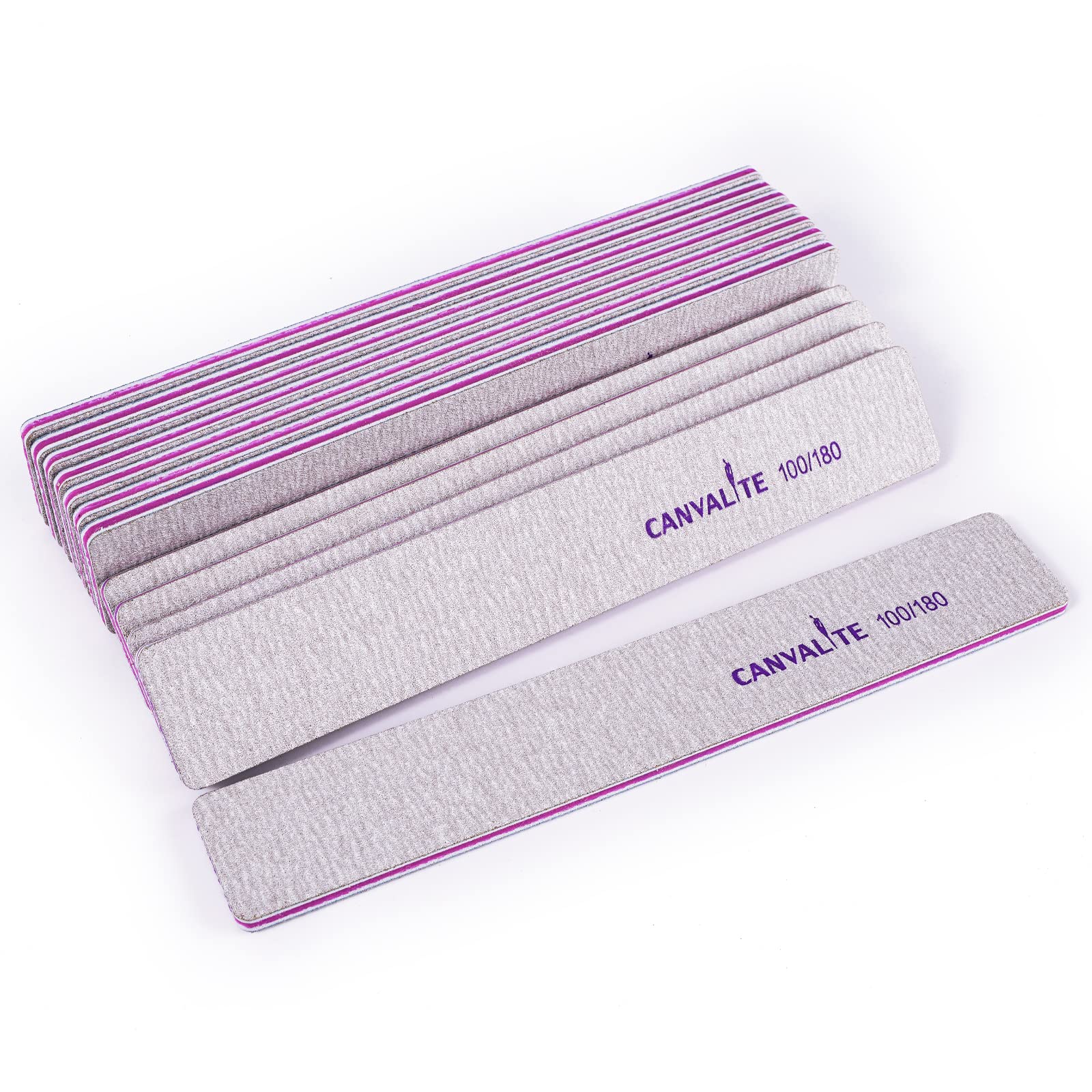 Canvalite Professionelle Nagelfeilen Halbmond (stück, 12, Körnung 100/180)