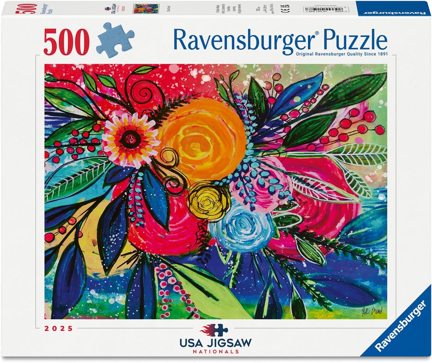 Ravensburger USA Jigsaw Nationals - Color Burst - 500 Piece Jigsaw Puzzle - Bold and Bright Nature Scene - Soothing Puzzling Experience - Ages 12 and Up