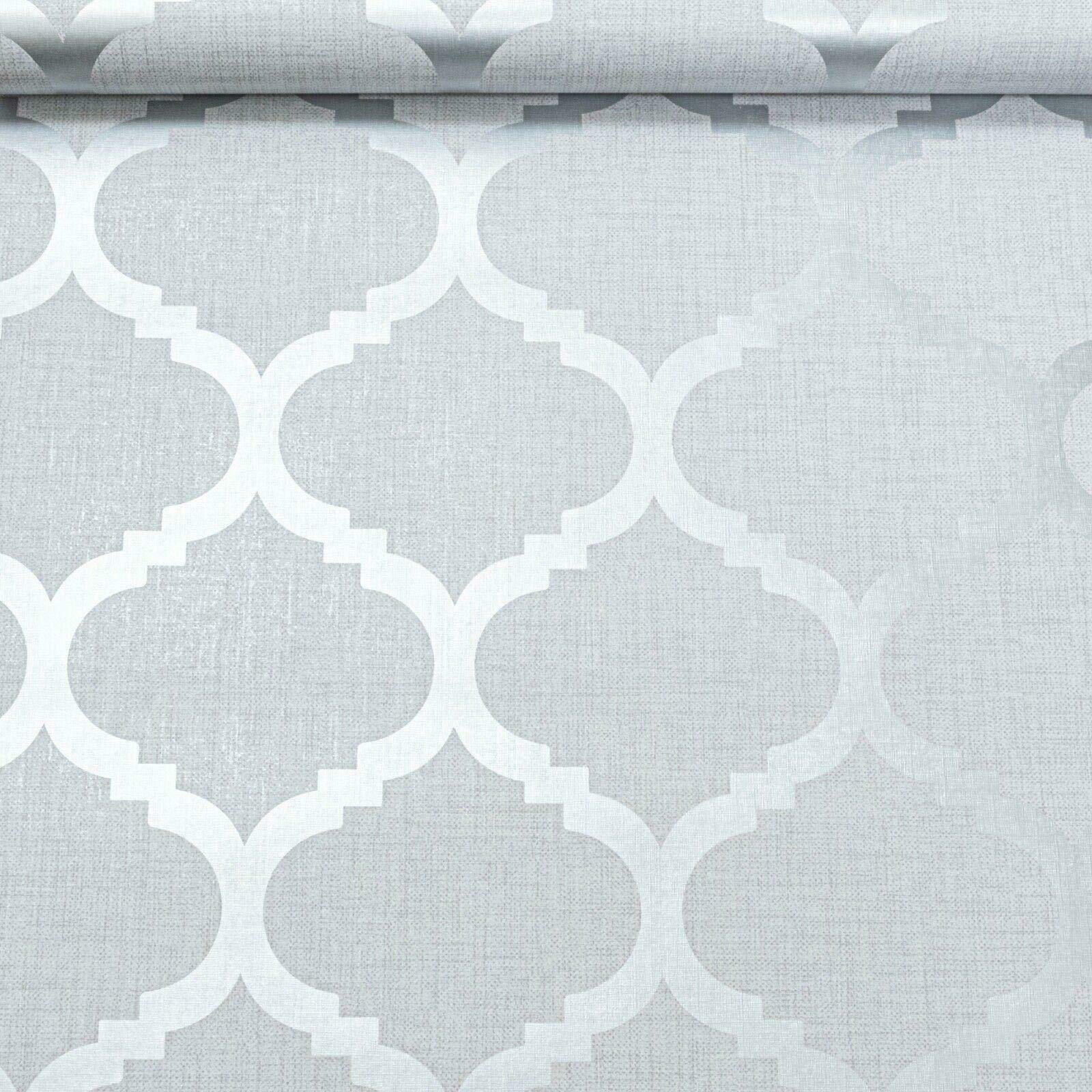 Light Grey Wallpaper Trellis Geometric Metallic Silver Feature Wall