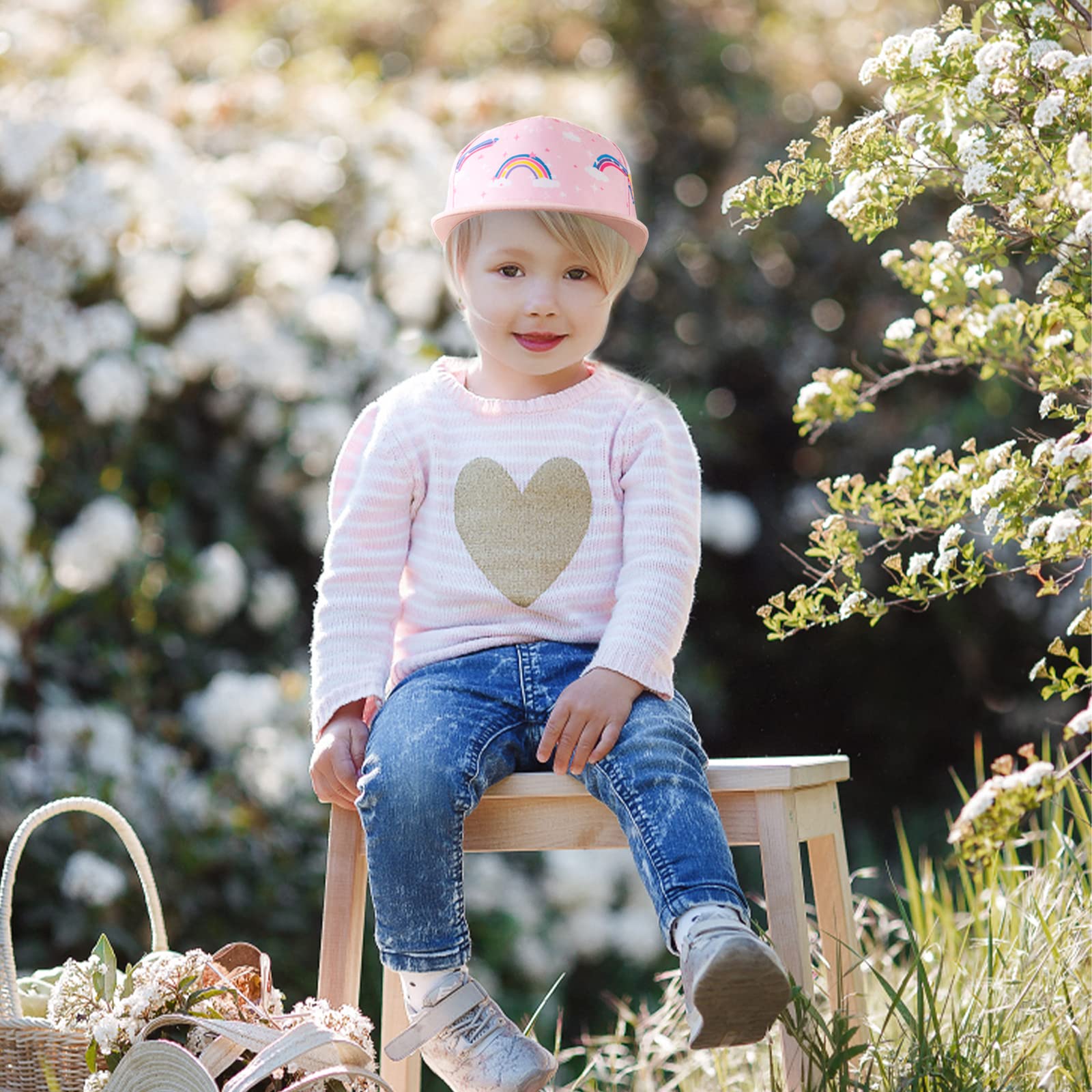 Tunejoy Gorra de Béisbol para Niños Niñas Sombrero de Algodón para el Sol Ajustables Gorros para Niños para Deporte Vacaciones Playa
