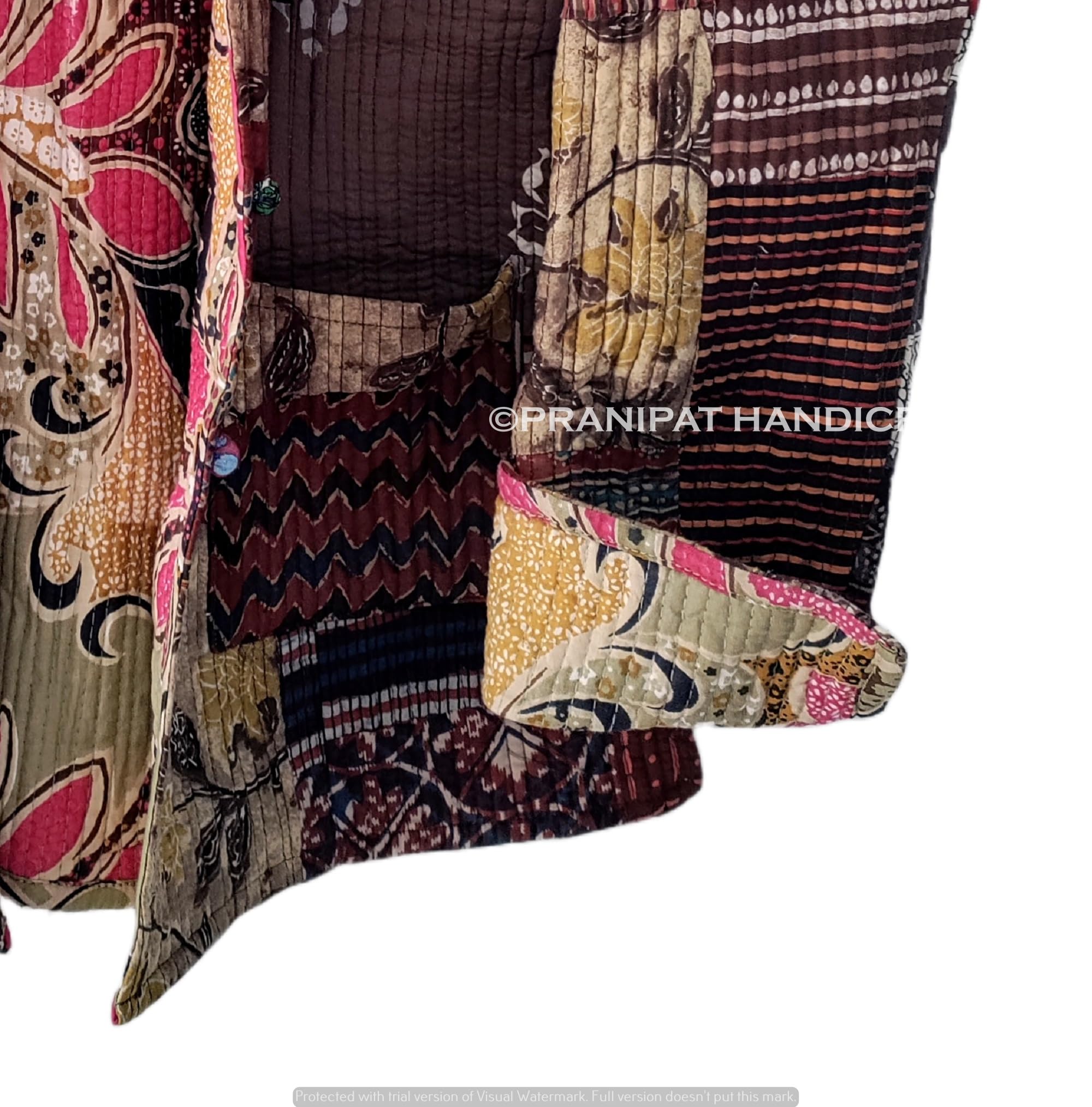 Damen Baumwoll-Patchwork-Steppjacke, wendbar, Winterbekleidung, leichte Jacken für Mädchen, Bikerjacke