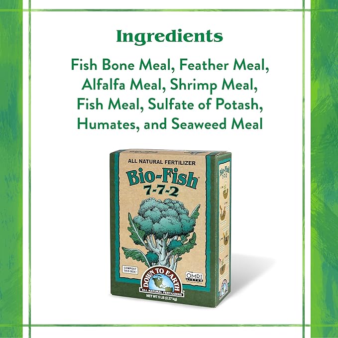 Down To Earth Bio-Fish Fertilizante Orgánico 7-7-2 5 lb miniatura 4