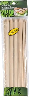 Jacent Jumbo Bamboo Skewers 12 Inch, 50 Count - Strong Eco-Friendly BBQ Kabob Skewers for Grilling, Appetizers & Cocktails
