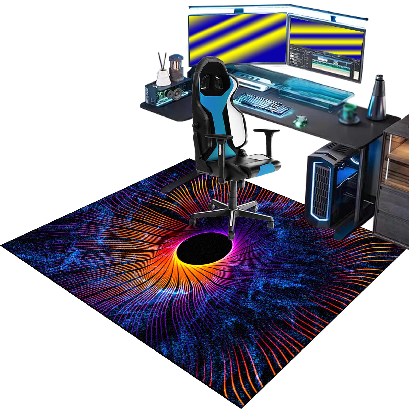Floor Protector for Office Chair, Gaming Chair Mat for Hard floor, Office Carpet Protector Chair Mat for Home Office, Under Desk Office Rug, Computer Desk Chair Mat for Rolling Chair 150 x 180 cm