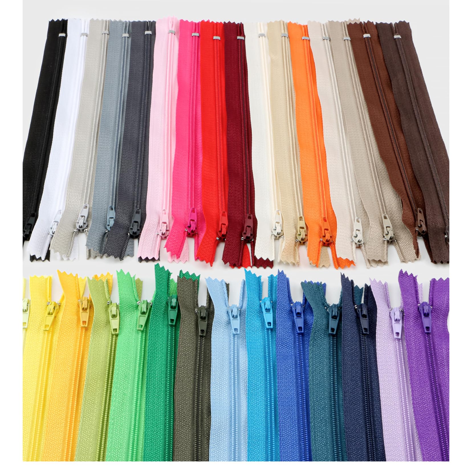Cremalleras invisibles de nailon en espiral, 40 unidades, 20 cm, varios colores, para costura y manualidades, 20, ideal para proyectos de bricolaje