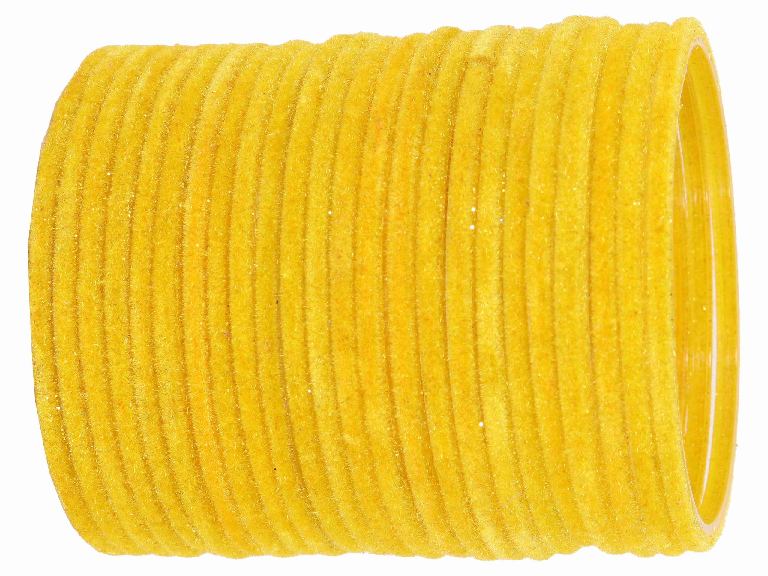 NMII Glass Velvet Bangles Set For Women and Girls | Plain Glass Bangles | Velvet Chudi | Simple Bangles For Women | Kaanch ki Chudi | Stylish Glass bangles- Set of 24, (Glass Velvet-Yellow-2.8) (B0CLPD76FY) Amazon Price History, Amazon Price Tracker