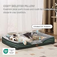Vista 47 de Bedsure - Cama ortopédica extragrande para perros, sofá cama lavable para perros extragrandes, espuma de soporte con funda extraíble y lavable, negro