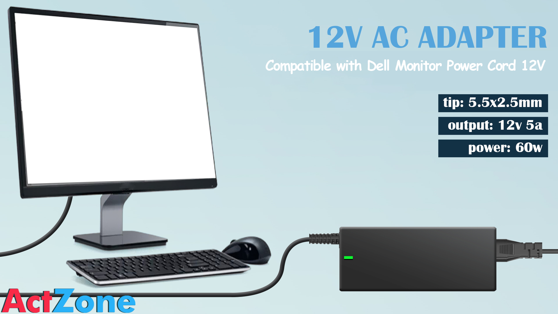 Universal AC/DC Adapter For Dell S2340L, S2340Lb, S2340Lc 23-inch Touchscreen Monitor – Power Cord Charger Replacement - View #8
