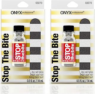 Onyx Professional "Stop The Bite" Nail Biting Deterrent Polish 0.5 fl oz - Helps Nails Grow & Can Be Used As Top or Base C...