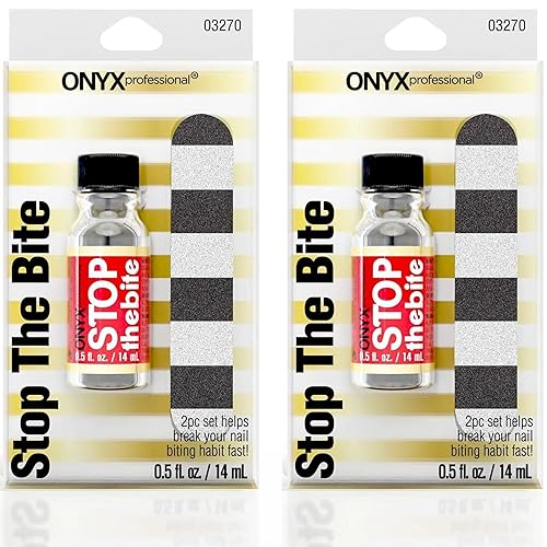 Onyx Professional "Stop The Bite" Esmalte disuasorio para morder uñas 0.5 onzas líquidas  Ayuda a que las uñas crezcan y se puede utilizar como capa