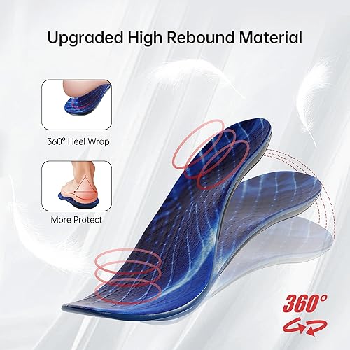 Miniatura 10 de Más de 210 libras de plantillas para fascitis plantar resistentes para hombres y mujeres, soporte ortopédico para el arco interior para aliviar el