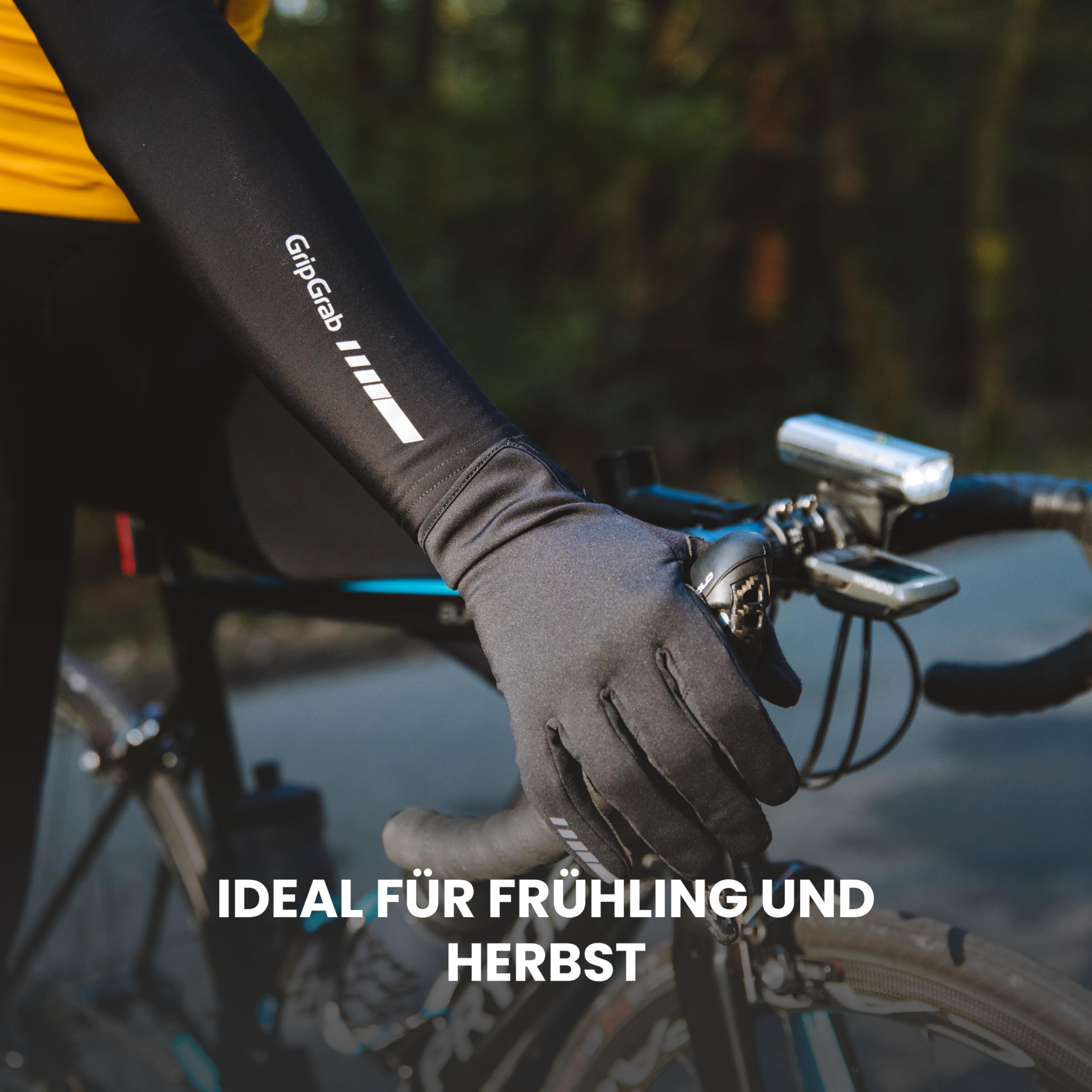 GripGrab Raptor Winddichte Fahrradhandschuhe - Ungepolstert, Langfinger | InsideGrip Silikon, touchscreenfähig - ideal für Gravel, MTB & Rennrad im Frühling & Herbst, ohne Polster