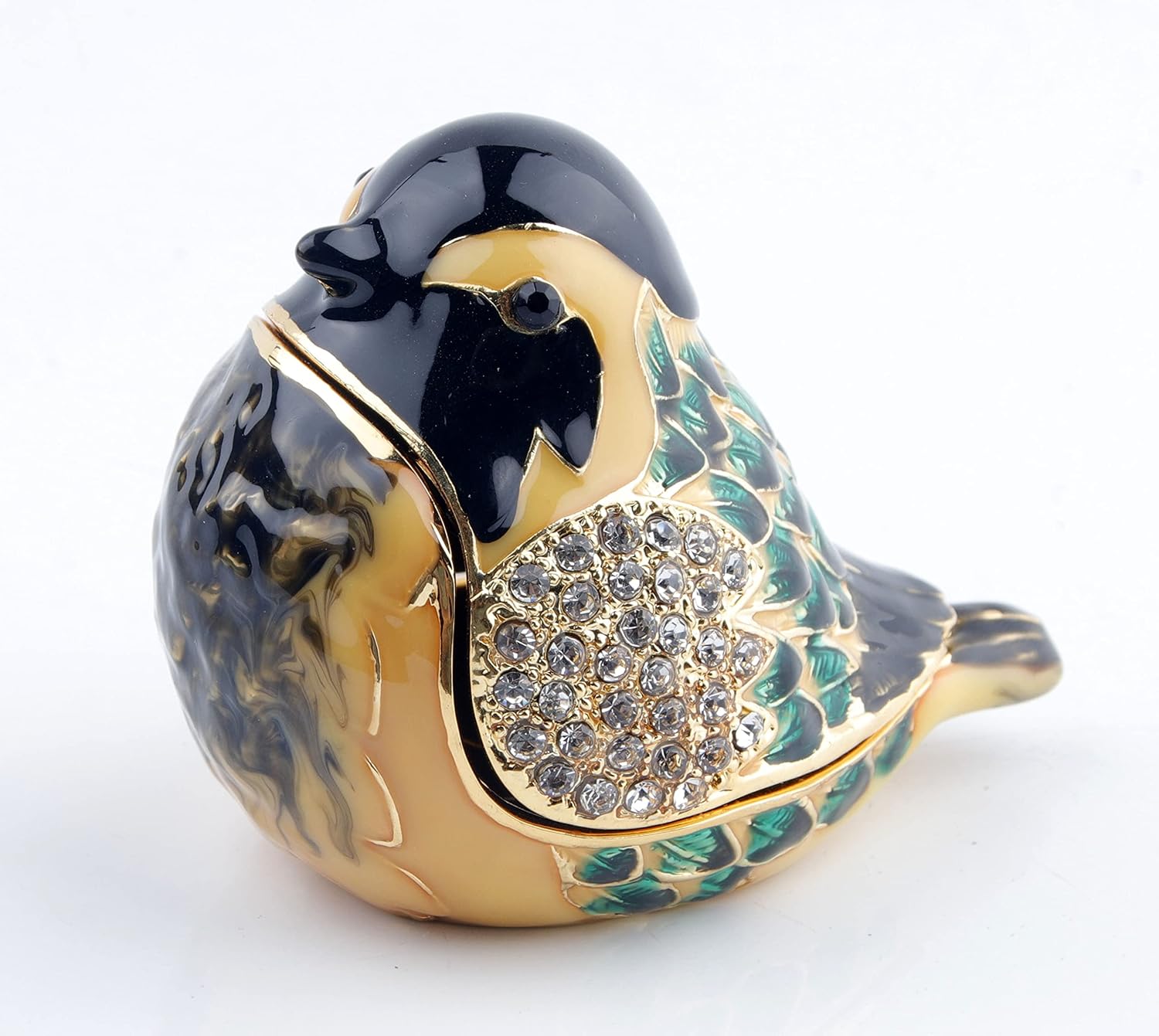 SEVENBEES Hand Painted Robin Bird Trinket Box Hinged Jewelry Box with Crystals, Rings Earrings Necklace Storage, Home Decor Crafts, Unique Animal Figurine Collectible Gift - Image 5