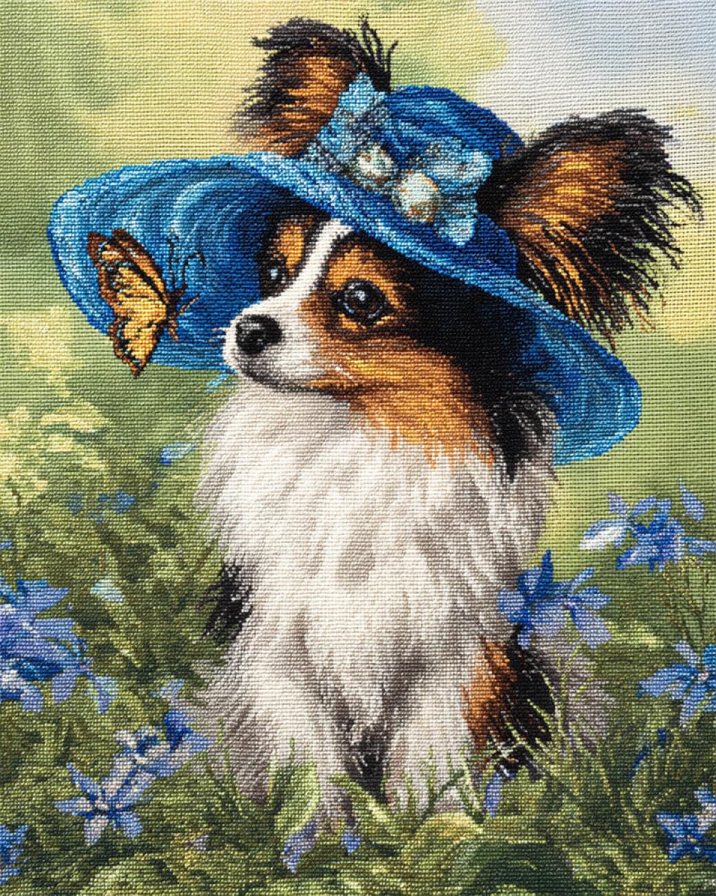 AYAOYANGGO Animal DIY Cross Stitch Kit with Beads Dogs and Flowers Needlepoint Handcraft Kit DIY Beaded Painting 3D Tapestry Bead Cross Stitch Set 40x50cm