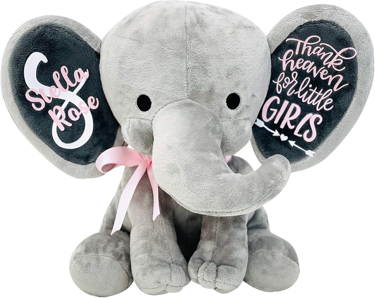 Personalized Baby Girl Shower Keepsake Personalized Stuffed Elephant