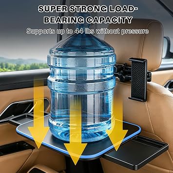 Large Car Tray Table for Back Seat with Adjustable Height