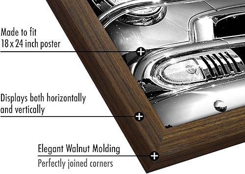 Vista 965 de Americanflat - Marco para póster de 71 x 74 cm con plexiglás pulido, portarretratos negro de madera industrializada, Epic Collection, marco ancho